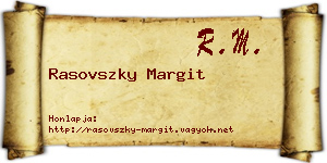 Rasovszky Margit névjegykártya